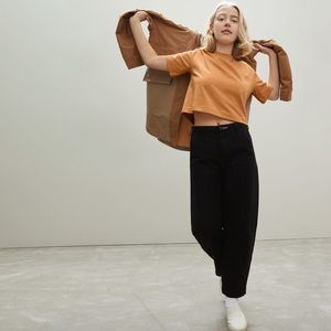 Everlane Organic Cotton Cropped Tee S Sesame